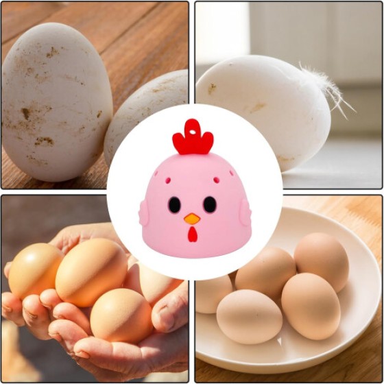 卵用クリーナーブラシ、エルゴノミックシリコンスクラバー、鶏卵用食品グレードキッチンツール、ピンク色